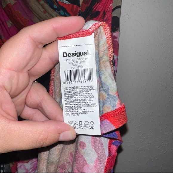 Desigual Azucena Midi Twist Front Floral Dress Size Large. - Picture 10 of 15